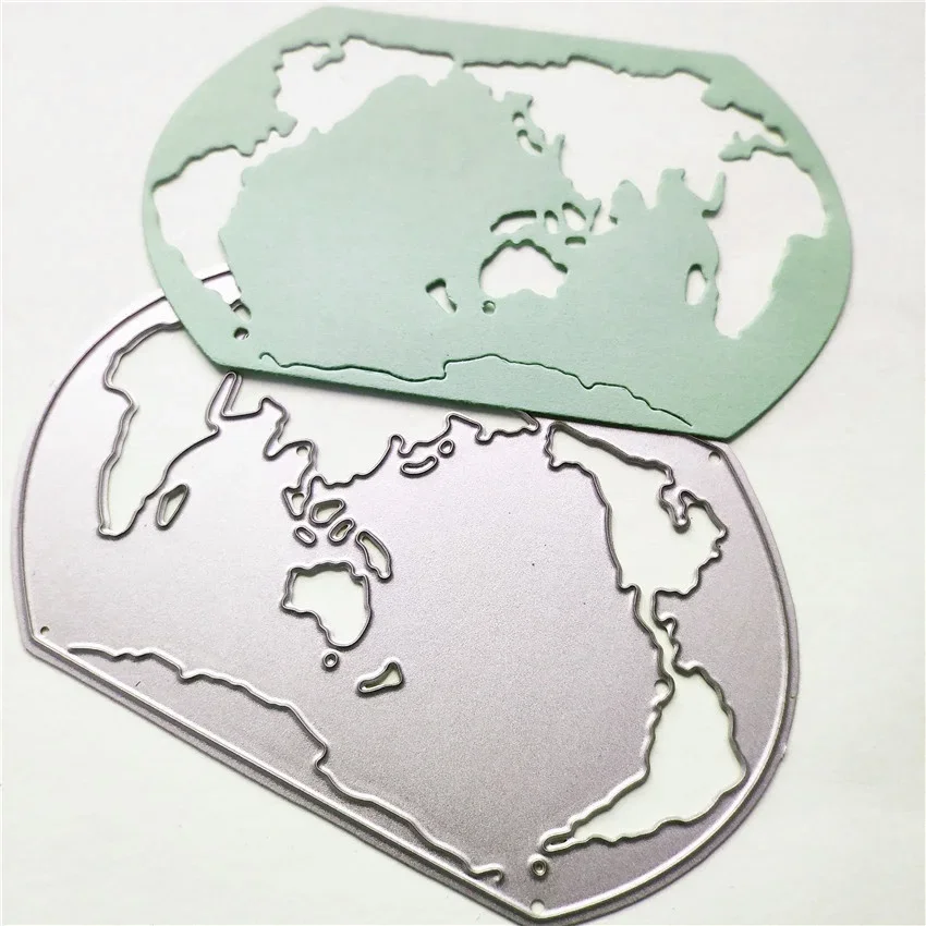 World Map Metal Cutting Dies Stencil for DIY Scrapbooking Photo Album Embossing Paper