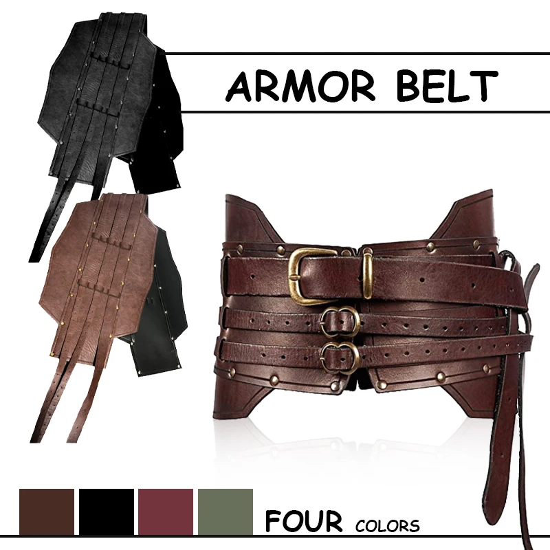 Steampunk Women Vintage Wide Belt Men Knight Armors Medieval Viking Pirate Costume For Adult Medieval Cosplay Accessories