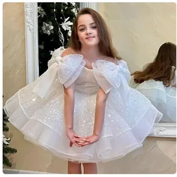 Lace Flower Girl Dresses Luxury Sequined girl dress fluffy grand event dress baby girl birthday party princess dress childrens f