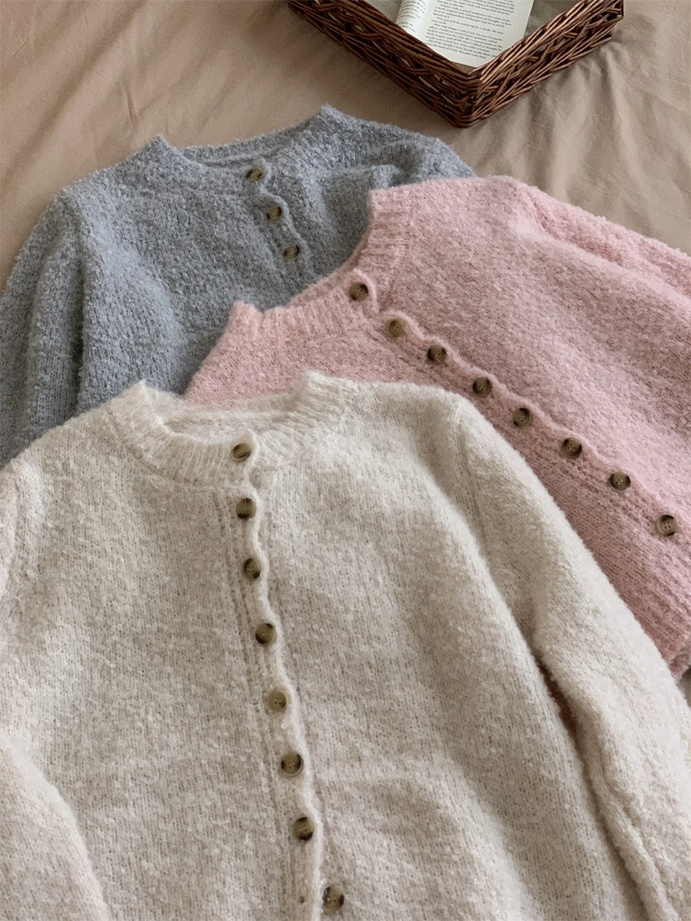 

Plu длинный удлиняющий вязаный свитер на пуговицах, винтажный трикотаж V Ne, теплый осенний женский кардиган Faion