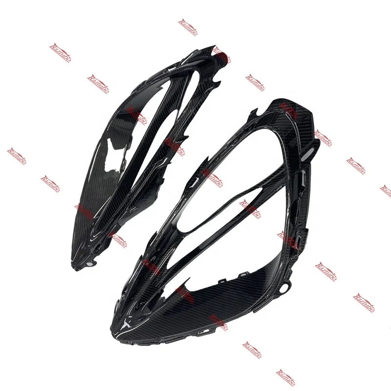 Bingkai Lampu Depan Mobil Serat Karbon Kering untuk Penutup Lampu Depan 720s Gaya OEM