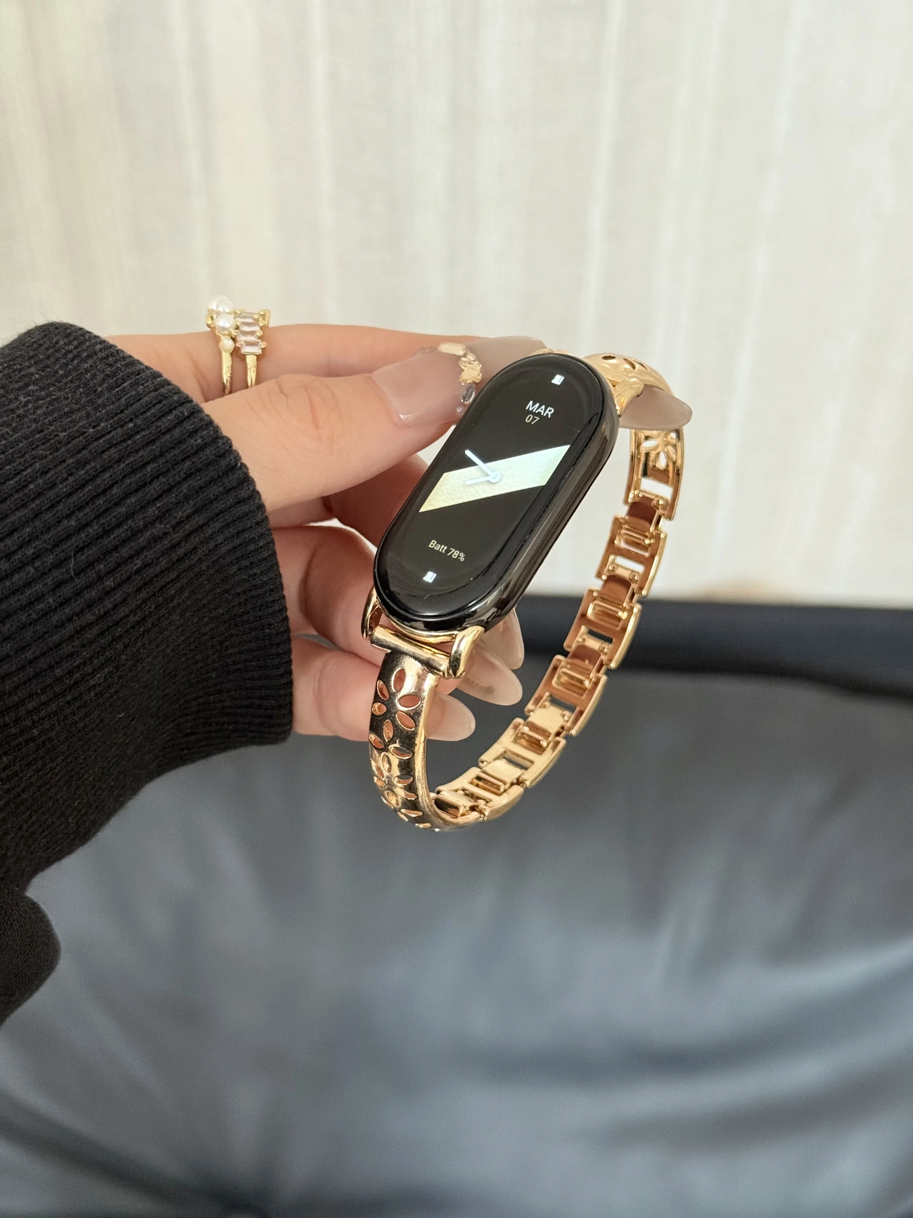 

Strap metal hollow bracelet suitable for Xiaomi Band 8Pro/9Pro，For Mi band 3/4/5/6/7，8/8NFC/9/9NFC/10/10NFC，For Redmi Watch5/4/6