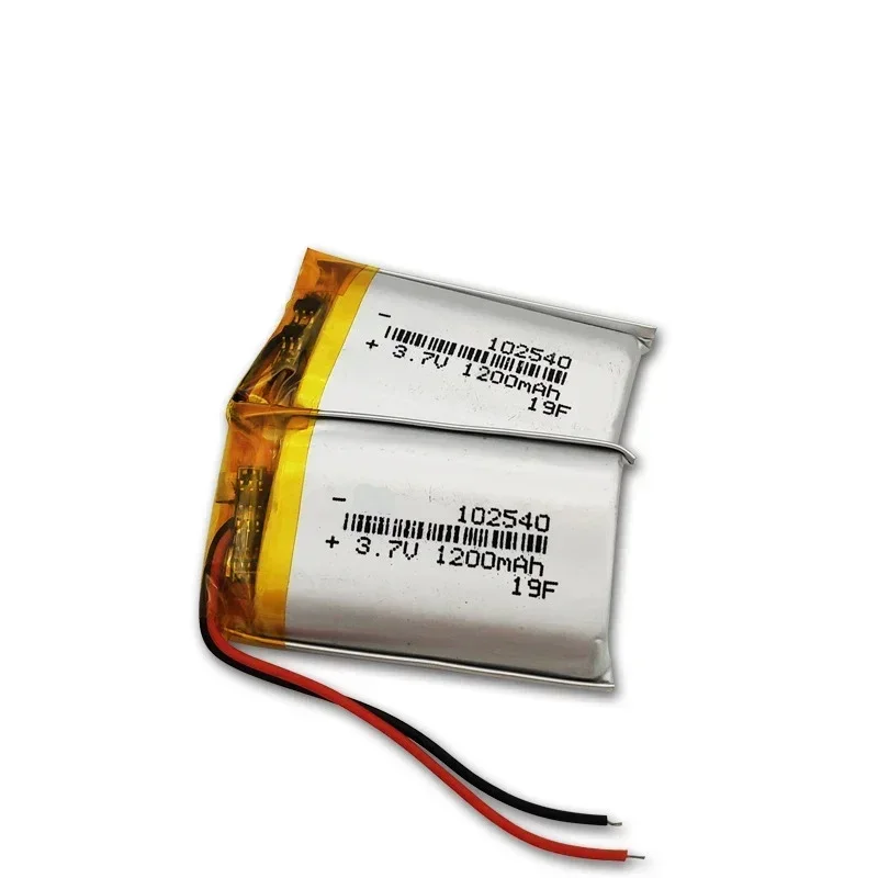 Original 3.7V 1200mAh 102540 JST 1.0 1.25 PH 2-pin Li-Polymer Li-ion Battery for Bluetooth Speaker GPS Dash Cam Camera MP4