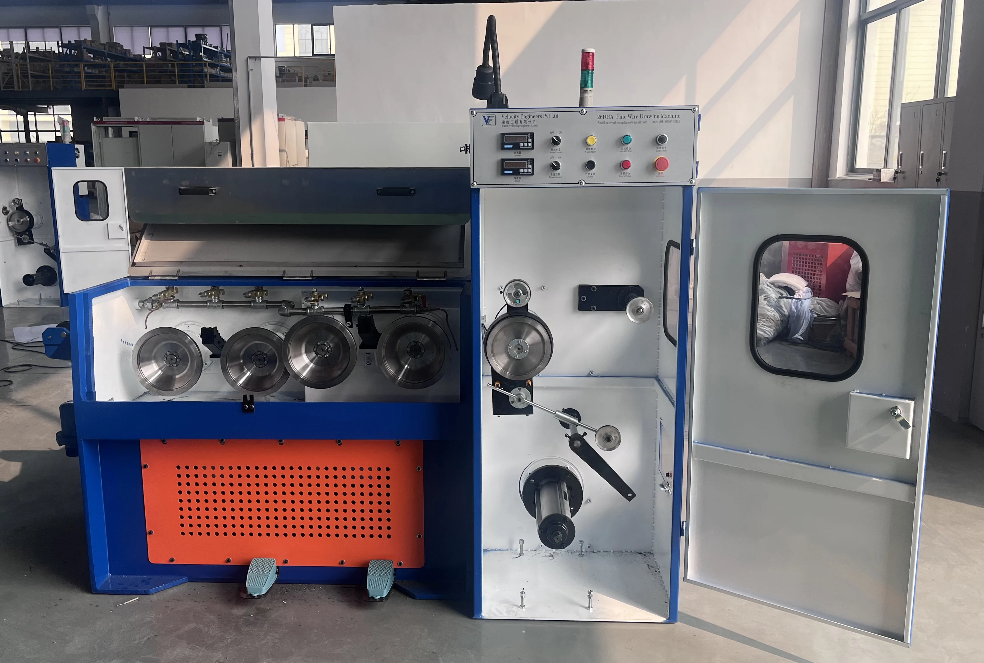 High Speed PLC Individual Motor Controlled Fine Wire Drawing Machine