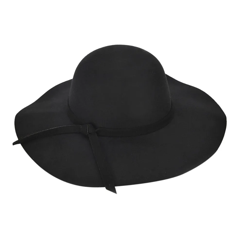 Damski kapelusz Fedora z szerokim rondem w jednolitym kolorze, elegancki, idealny na imprezy, pasujący do sukienek bazowych i uniwersalny kapelusz przeciwsłoneczny Gorra.