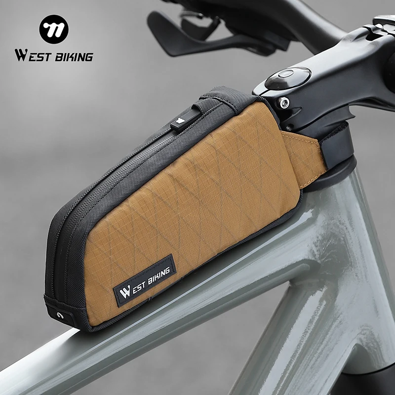 

WEST BIKING Bicycle Top Tube Bag 1L Portable Cycling Front Frame Triangle Bag Lightweight Bike Bag MTB Road Bike Accessories