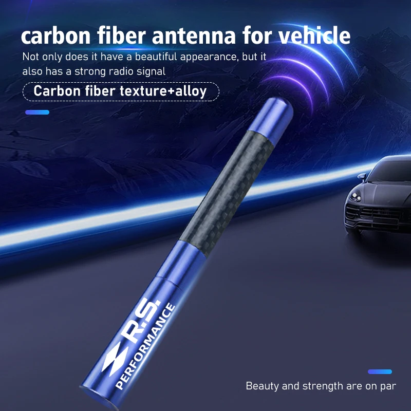 Car Carbon Fiber Antena Radio FM Metal Receive Accessories For Renaul RS Kadjar Captur Clio Megane 2 3 4 RS Koleos Logan