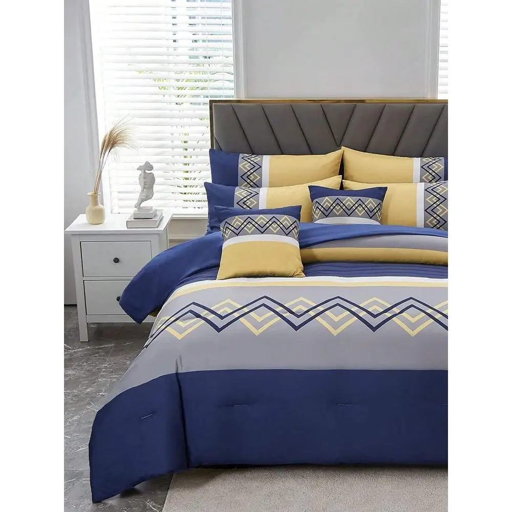 

Комплект постельного белья с принтом, размер Queen, креативный волнистый полосатый узор, мягкий и комфортный комплект для кровати. В комплект входит 1 одеяло, 1