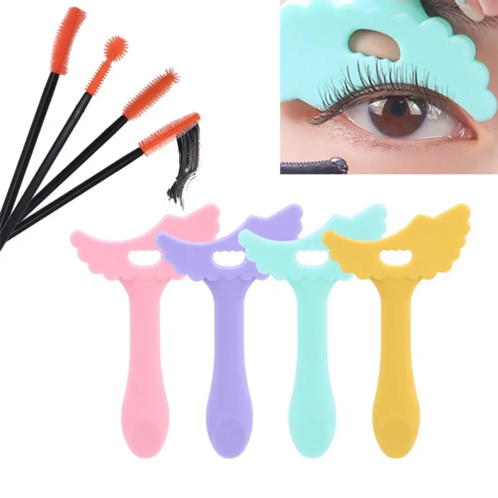 Mascara Baffle Eyeliner Template with Eyelash Brushes Lying Silkworm Eyeshadow Shaper Pad Assistant Lazy Eyebrow Shaper Stencils