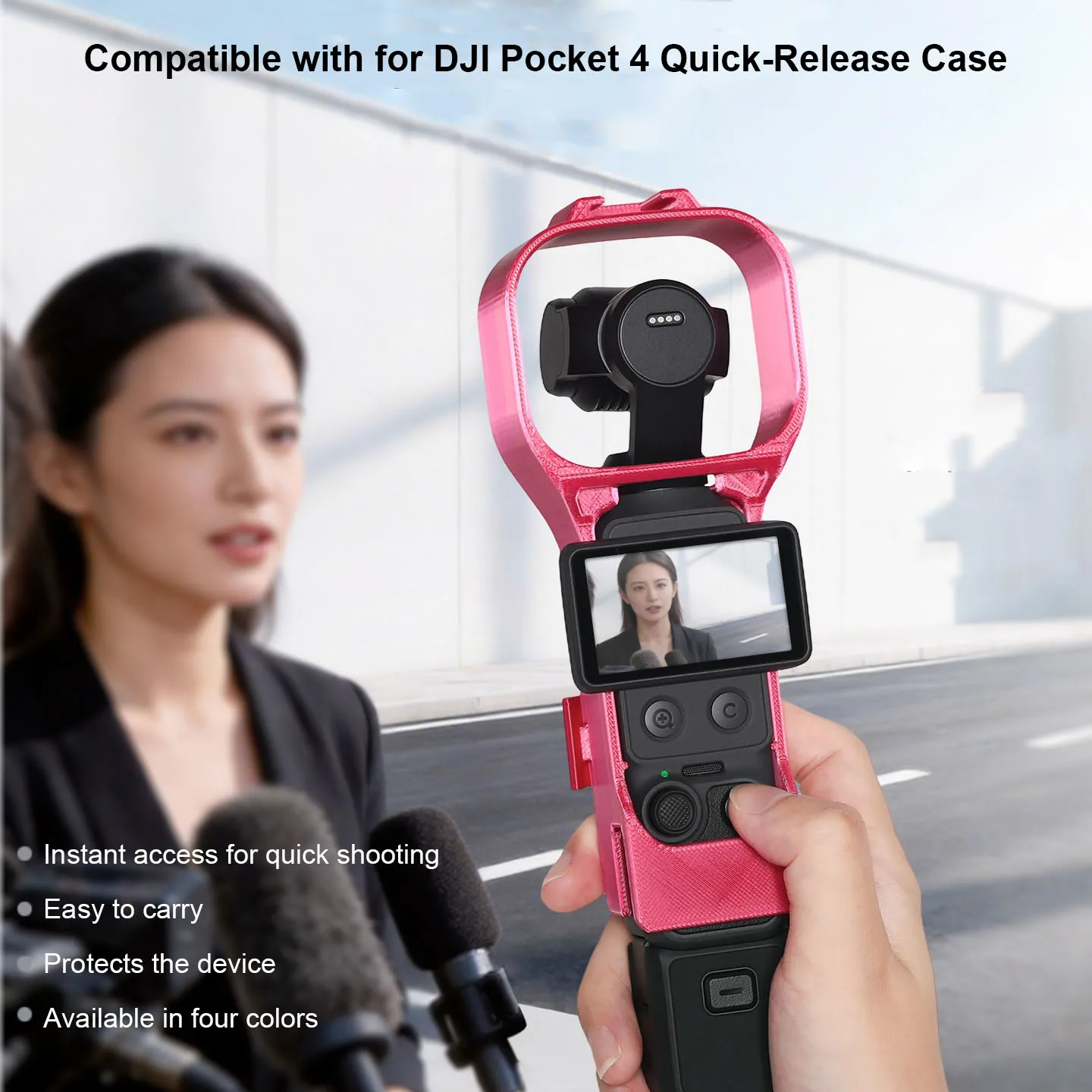 For DJI Pocket 4 Quick Shoot Protective Case With Cold Shoe Four Colors Anti Scratch Slim Fit For Mic Light Handle Strap