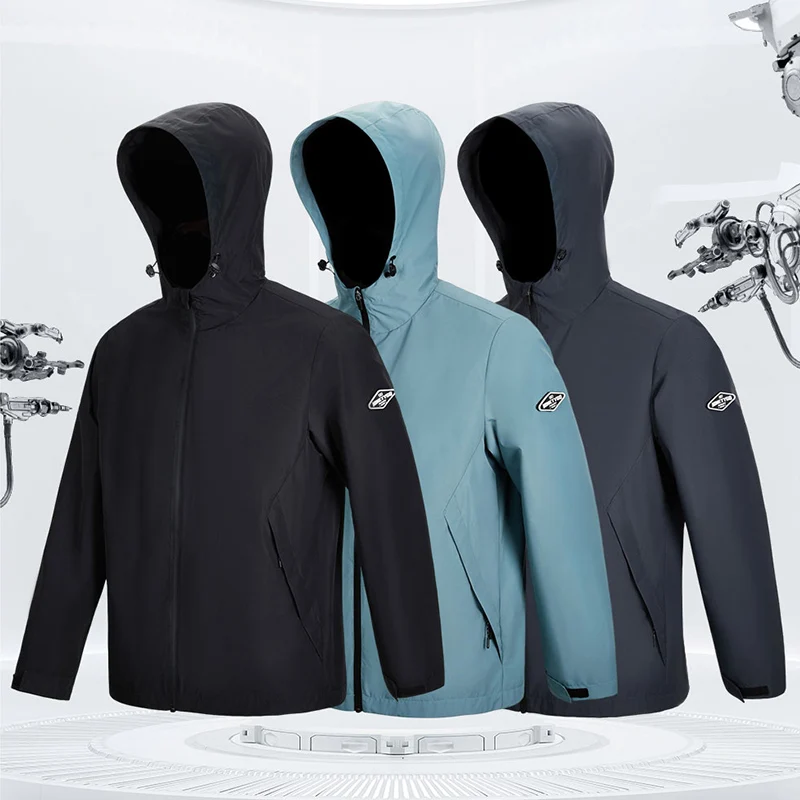 NinetyGo 90 Minutes Urban Outdoor Hooded Windproof and Water-repellent Velvet Lining Thin Fleece Jacket