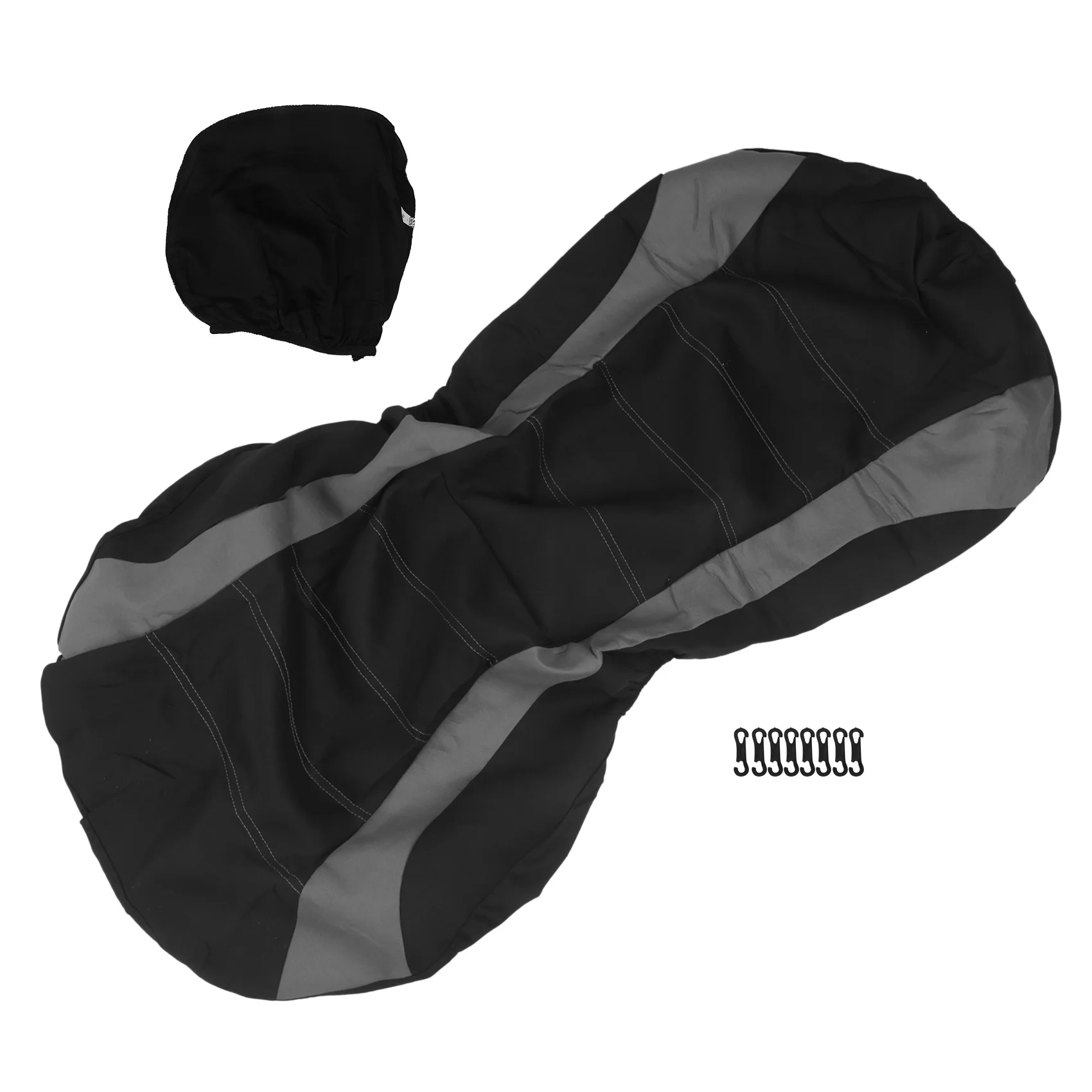 أغطية مقاعد السيارة الأمامية وسادة هوائية أمامية غطاء مقعد دلو رياضي جاهز، أغطية مقاعد السيارات (أسود + رمادي) JAS #4
