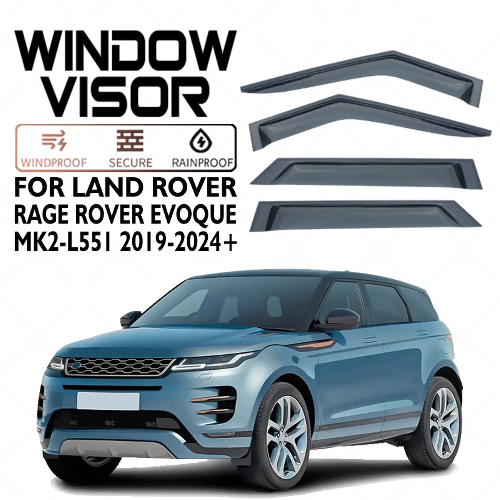 

Chrome Strips Rain Guards for Land Rover Range Rover Evoque L551 2019-2023 Window Visor Wind Deflectors Door Visor Vent Shades