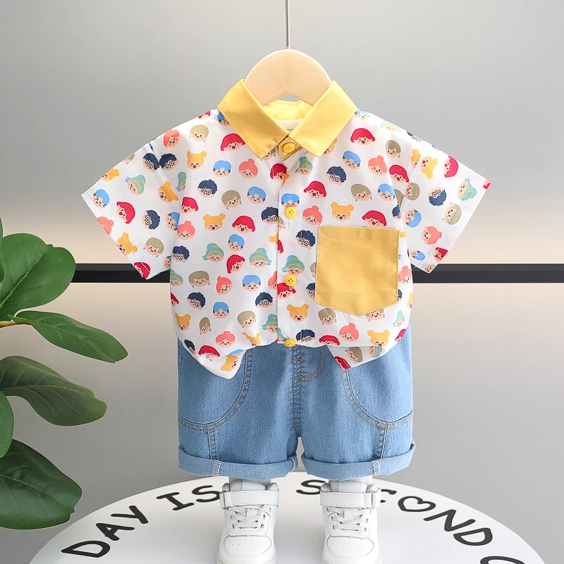 Children Boys Casual dinosaur Shirt Shorts 2Pcs/Sets New Summer Baby Clothes Suit Toddler Costume Infant Outfits Kids Tracksuits