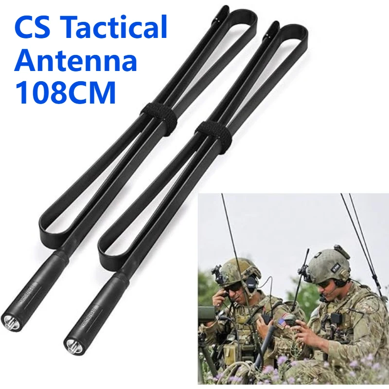 2PCS 108cm CS Tactical SMA Female Ham Radio Antenna Dual Band VHF UHF 136-520MHz 42.5in Antenna for Kenwood Baofeng TYT Wouxun