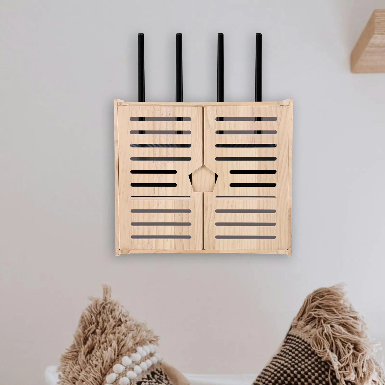 wood-wifi-router-storage-box-wall-mount-2-layer-power-strip-organizer-cable-shelf-modem-small-storage-box