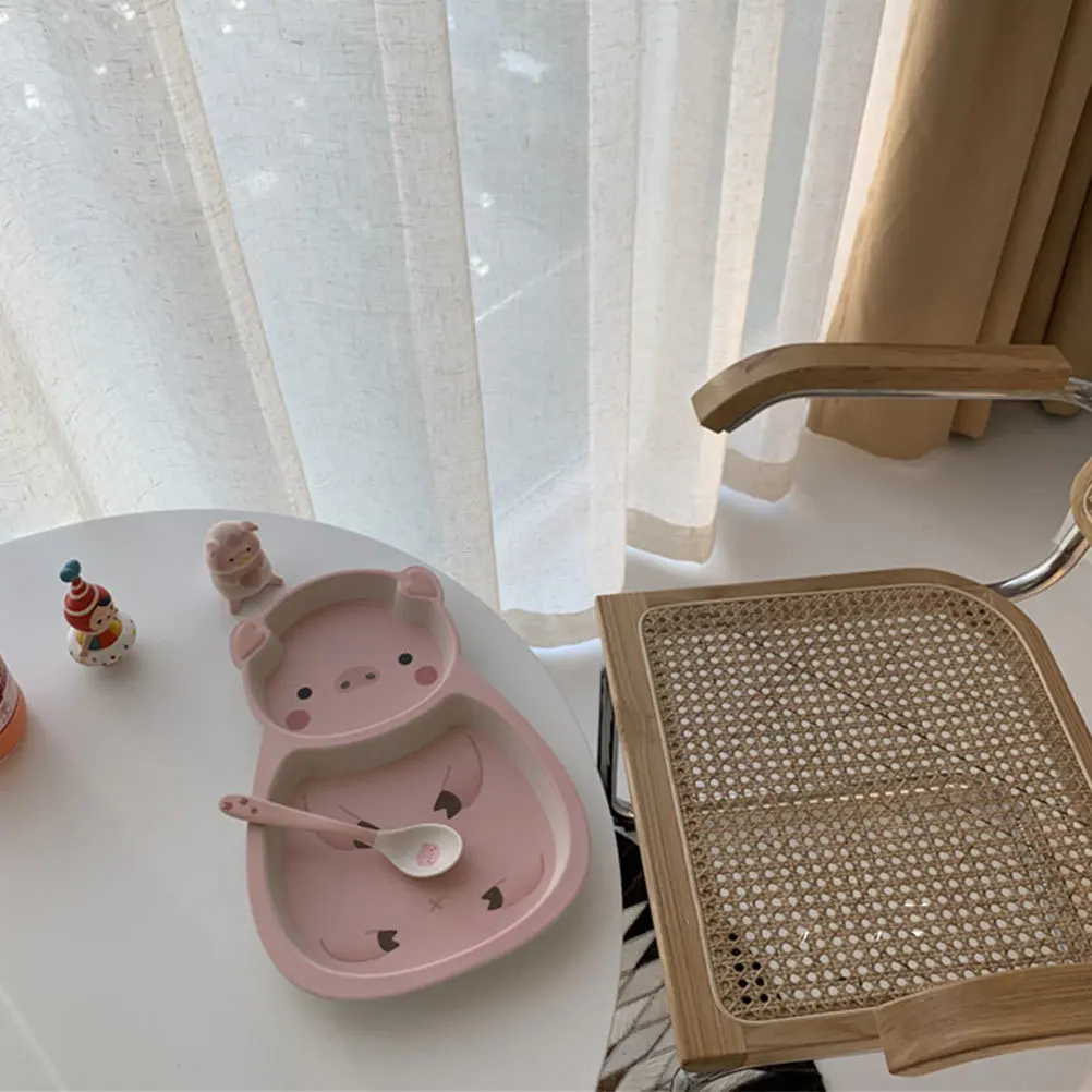 

Resin Dinner Plate Cartoon Pig Durable Safe Feeding Tool Compact Portable Tableware Resin Plate