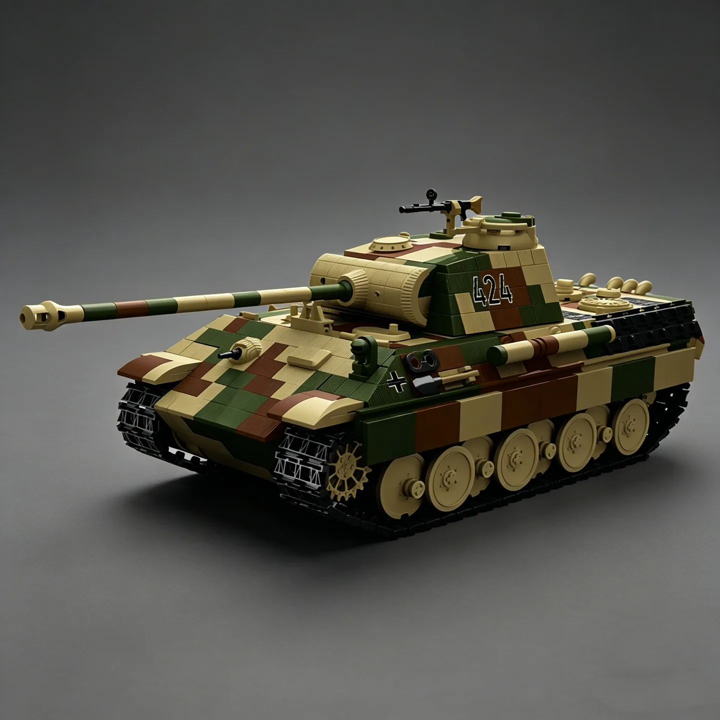 

Конструктор-модель танка Пантера V-424 2-й танковой дивизии СС «Империальная» для мальчиков, посвященный Нормандской кампании Второй мировой войны.