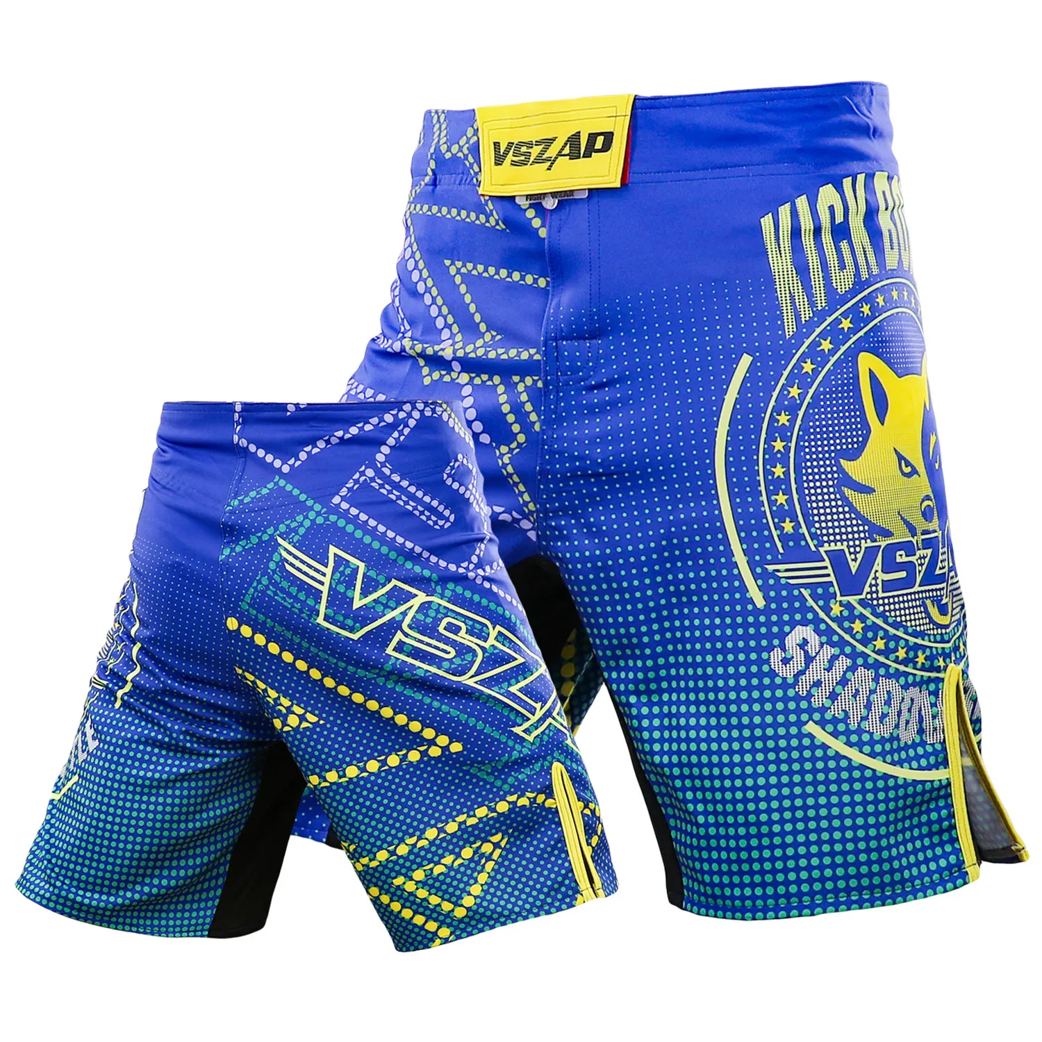 

VSZAP Blue Shadow Boxing Shorts MMA Fighting Jujutsu Competition Training Pants 5-point Pants XXS-XL Size