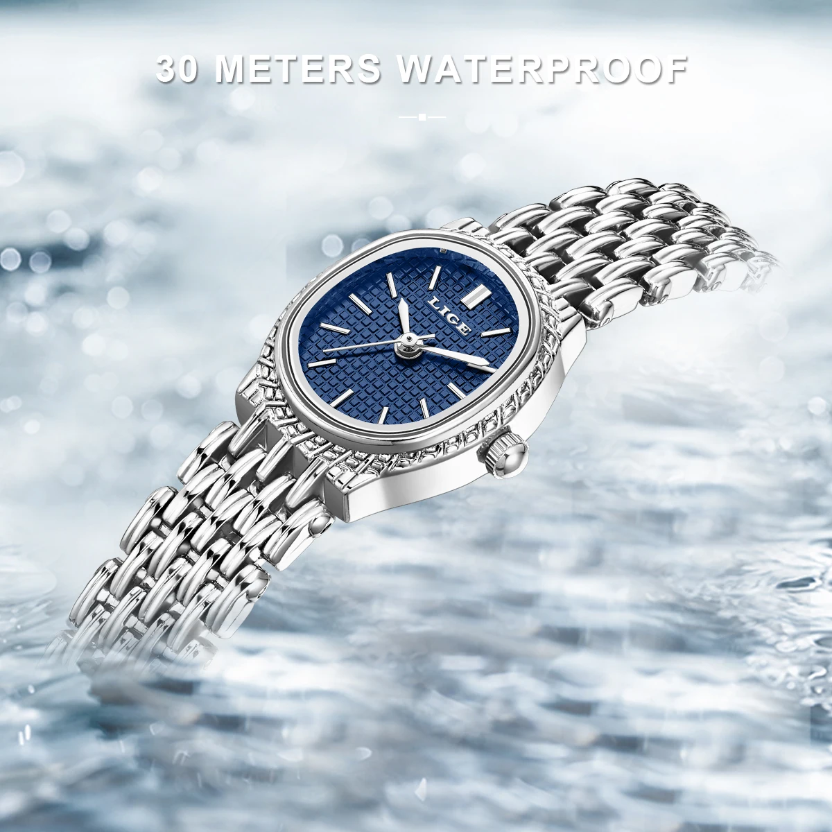 Lige moda luxo quartzo mulher relógio elegante clássico simples dial à prova dwaterproof água inoxidável senhoras relógios para mulher reloj mujer + caixa