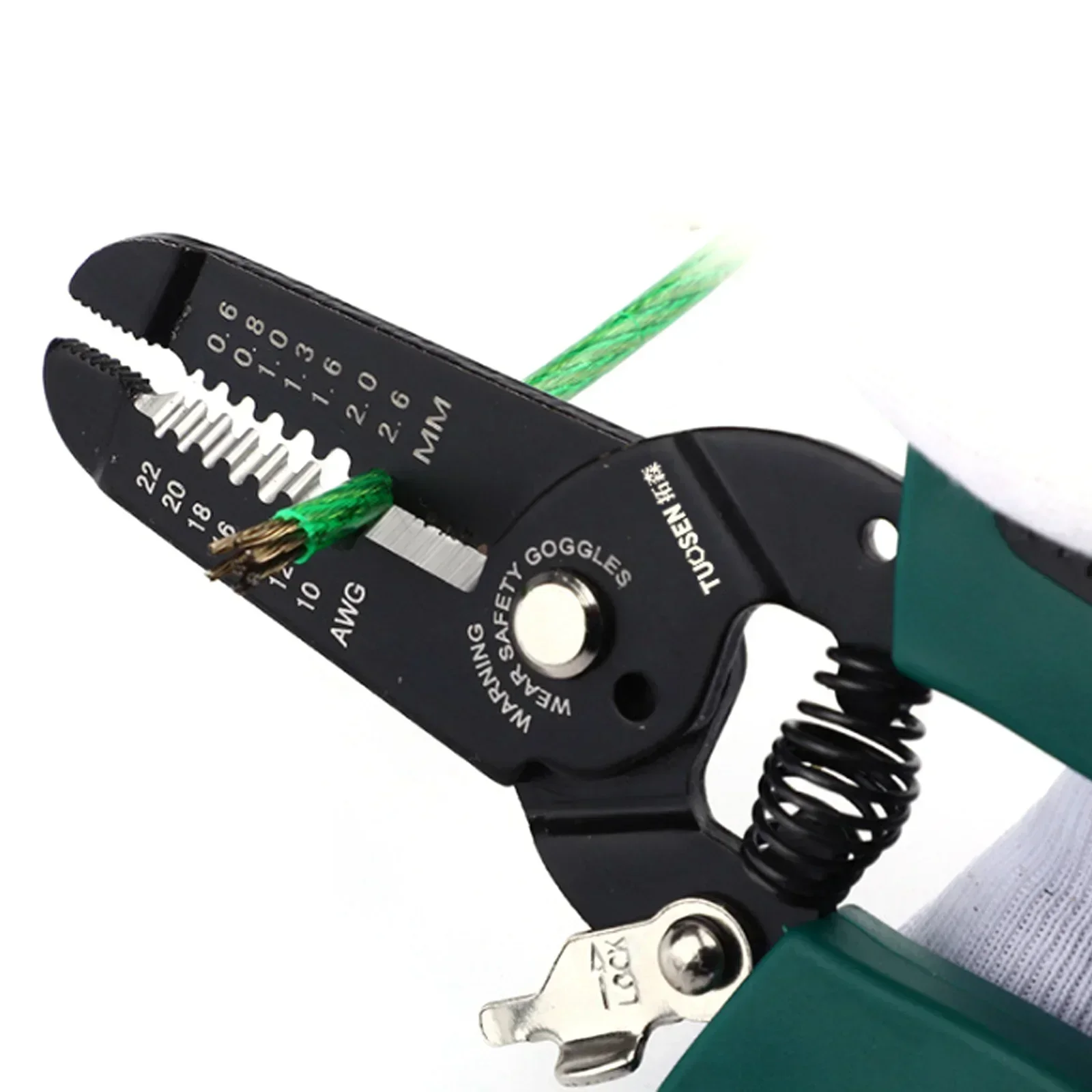 Imagem -04 - Multifuncional Wire Crimper e Stripper Cabo Cutter Alicate Eletricista Crimping Tool Ferramentas Manuais Alicate Verde 8