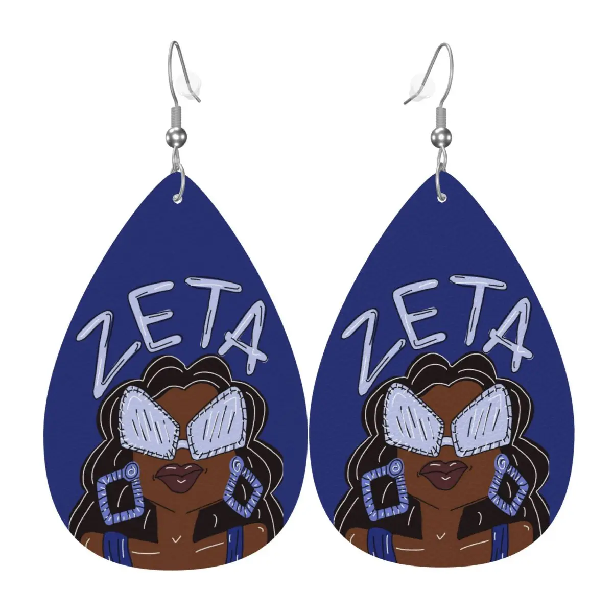 

Custom Zeta Phi Beta ZOB Leather Teardrop Earrings for Women Leather Earrings Fashion Lightweight for Parties Holidays