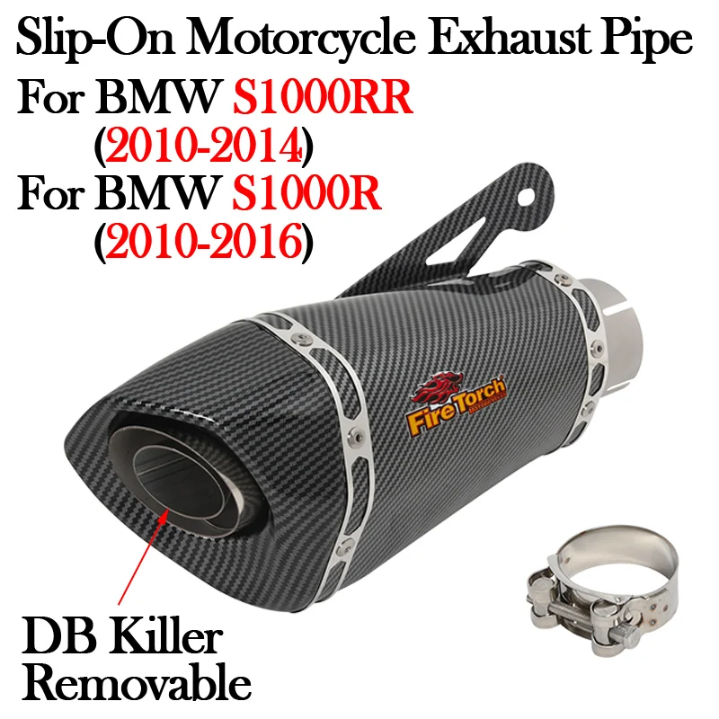 

60MM Muffler Slip-On For BMW S1000R S1000RR S1000 R RR 2010 - 2016 Motorcycle Exhaust Pipe System Modify Escape Moto DB Killer