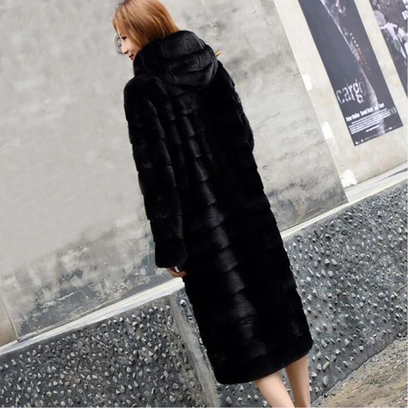 Real Rabbit Fur Coat Women‘s, Hooded Jacket Custom Any Size, New Natural Fur Outerwear, Luxury Fashion