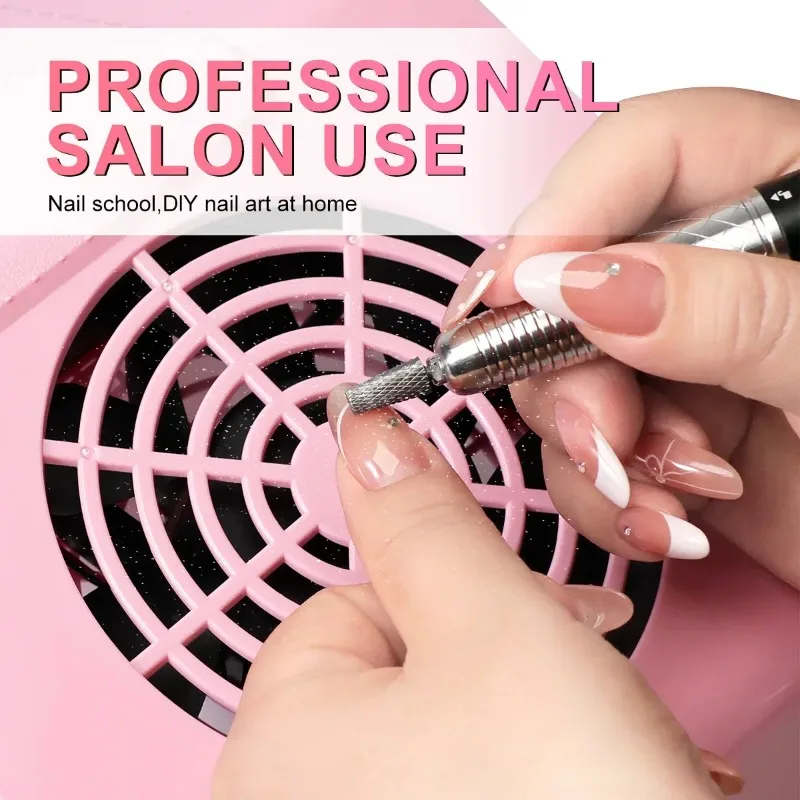 

80W Nail Dust Collector Vacuum Cleaner Strong Power Low Noise Reusable Filter Salon Home Manicure Tool Nail Technician DIY Art