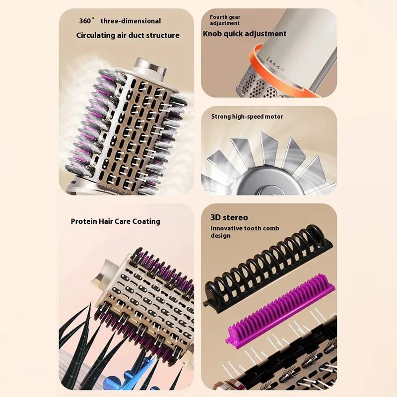 Tinsol 3-em-1 pente de ar quente alisador de cabelo modelador multiuso alisamento de cabelo pente fofo secador de cabelo ferramenta de estilo