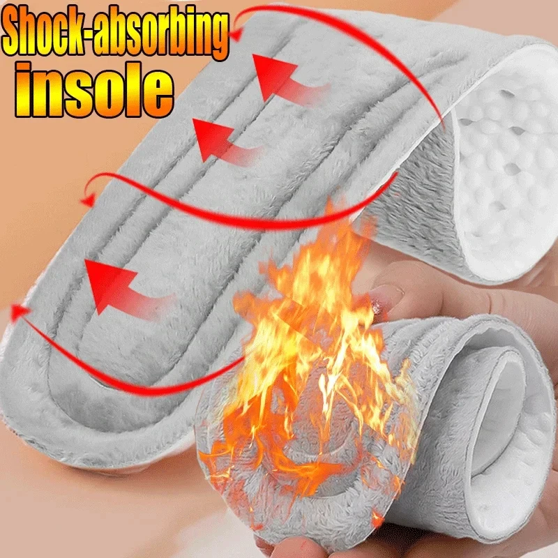 New Keep Warm Heated Insole PU Cashmere Thermal Insoles Deodorization Breathable Winter Sport Shoes For Men Women Boots Pad