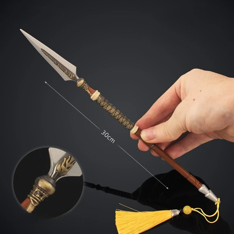 30cm/11.81in Diablo 2 게임 주변기기 대형 부활 창 모델 긴 총 장난감 컬렉션 입상 데스크탑 디스플레이