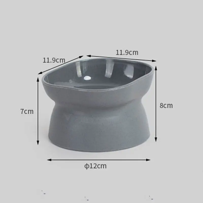 Plastic Non-toxic Bowl Cat Food Bowl Tilted Heightened Cat Bowl Non-Slip Protection Pet Spine Double-Sided Bowl Pet Drink Feeder