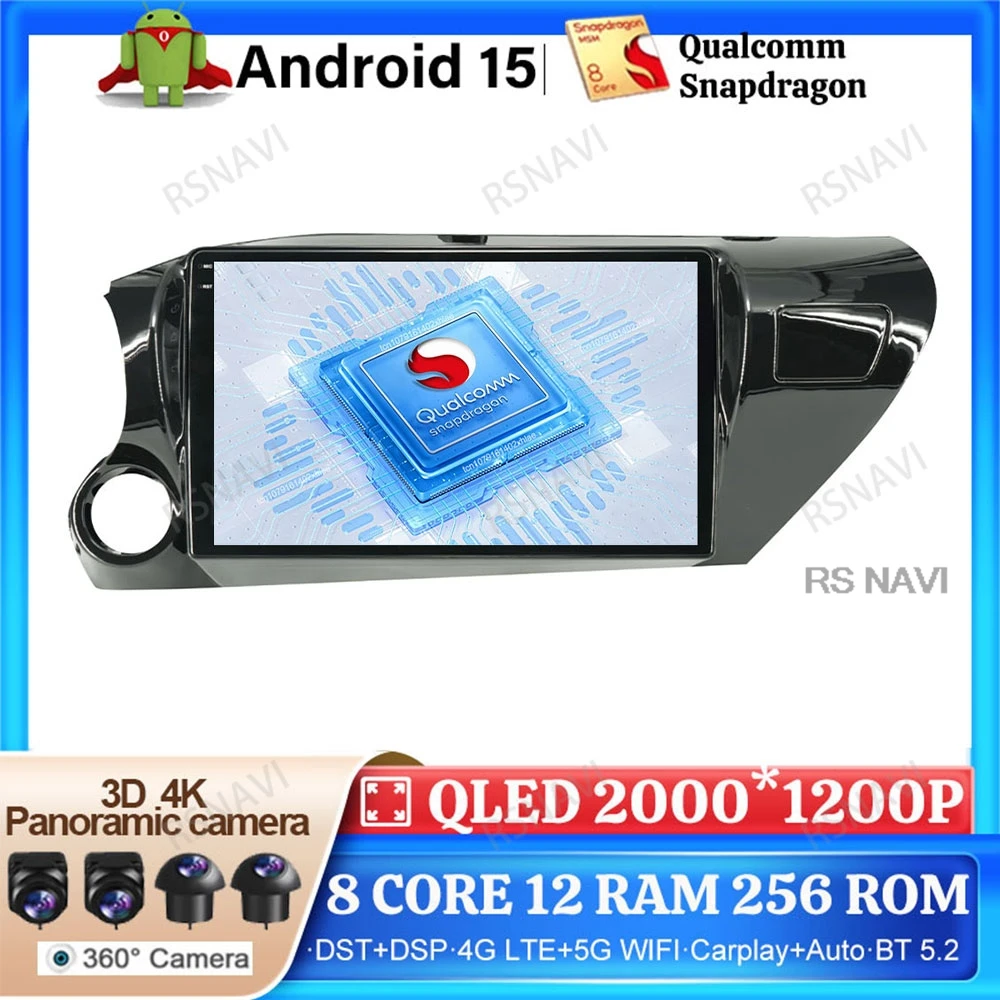 

Android 15 Car Radio For Toyota Hilux Pick Up AN120 2015-2020 Navigation BT GPS Multimedia 5G WIFI Head Unit 4G LTE Qualcomm DVD