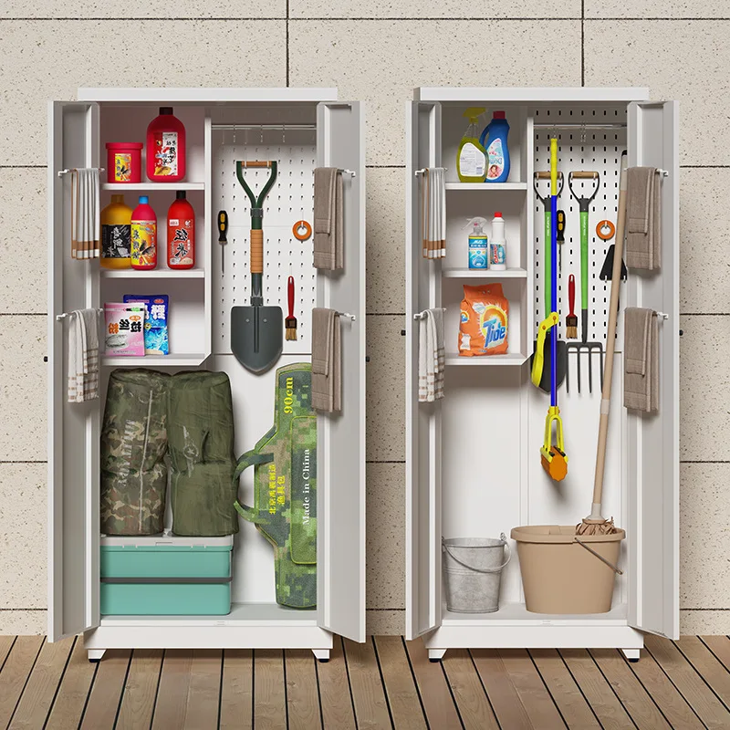 Outdoor tool storage cabinet Outdoor balcony Locker Sub-hole board Mop cabinet Household cleaning cabinet Waterproof