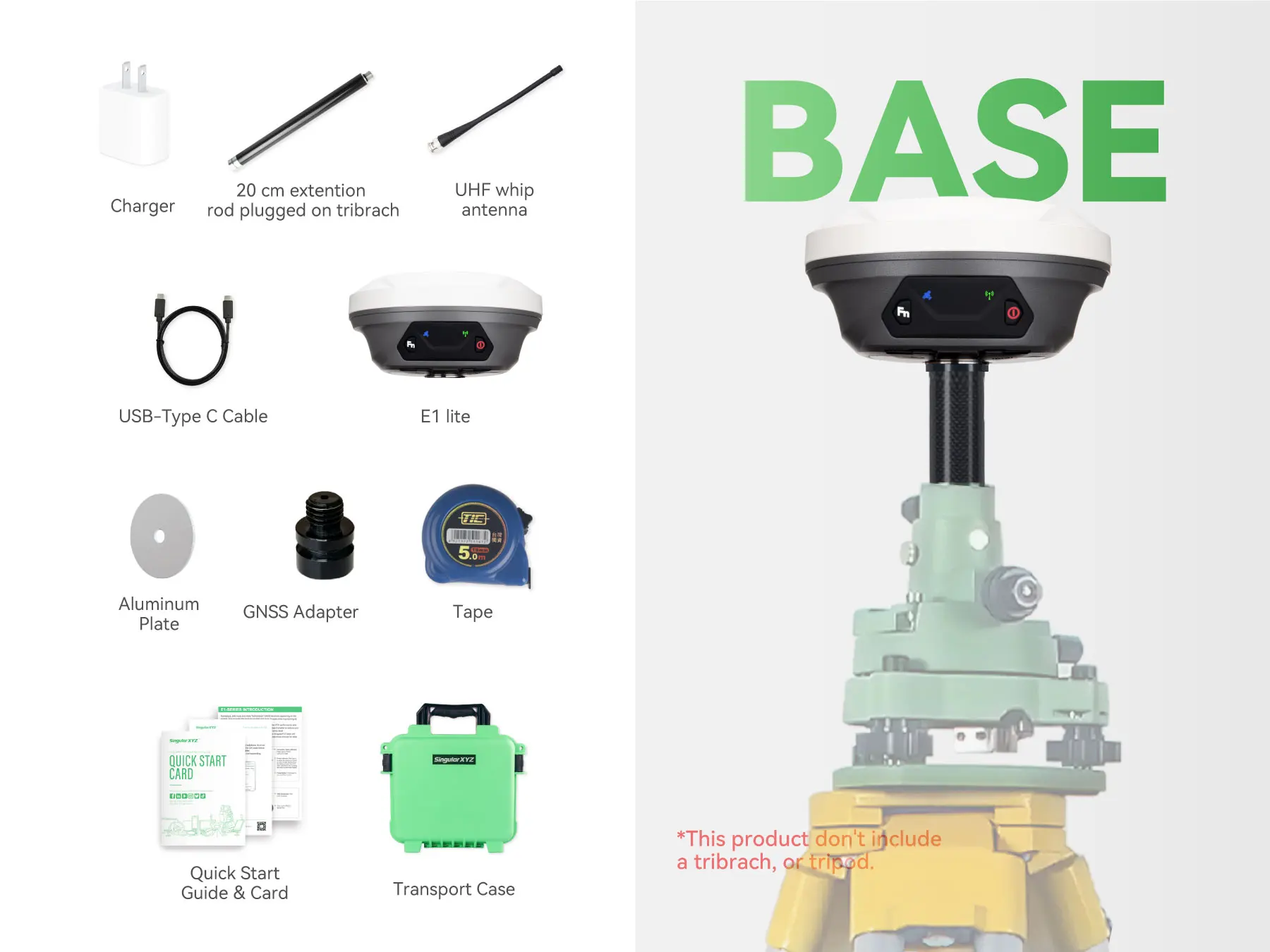 SingularXYZ  AR GNSS Base And Rover Ser E1 Lite Base Station L1 AR Rover High Precision Permanent Software PPP IMU 60 with UHF