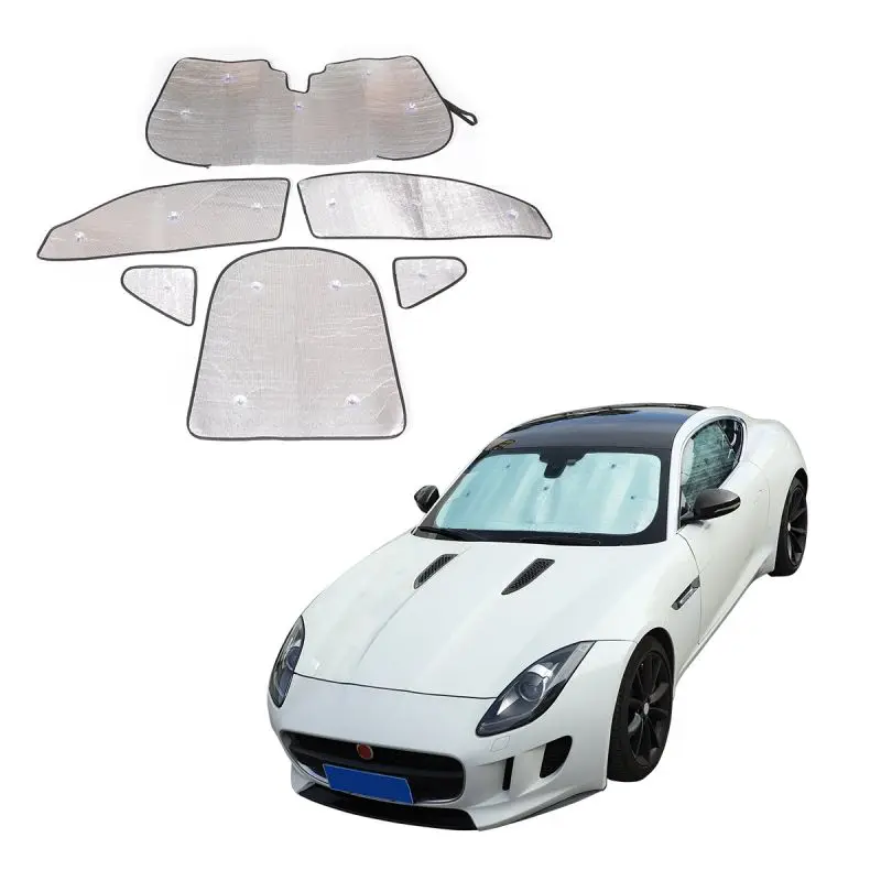 Aluminum Foil Vapor Foam Car Full Window Glass Sunvisor Kit Winshield UV Sun Heat Proof Trim For Jaguar F-TYPE  2013-2022