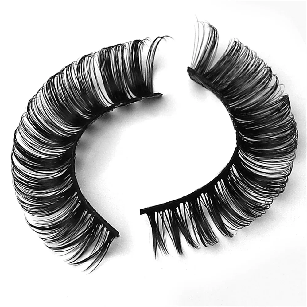 10 Pairs Russian Strip Volume Eyelashes DD Curl Wispy Fluffy False Eyelashes Look Like Lash Extensions Natural Lashes Pack