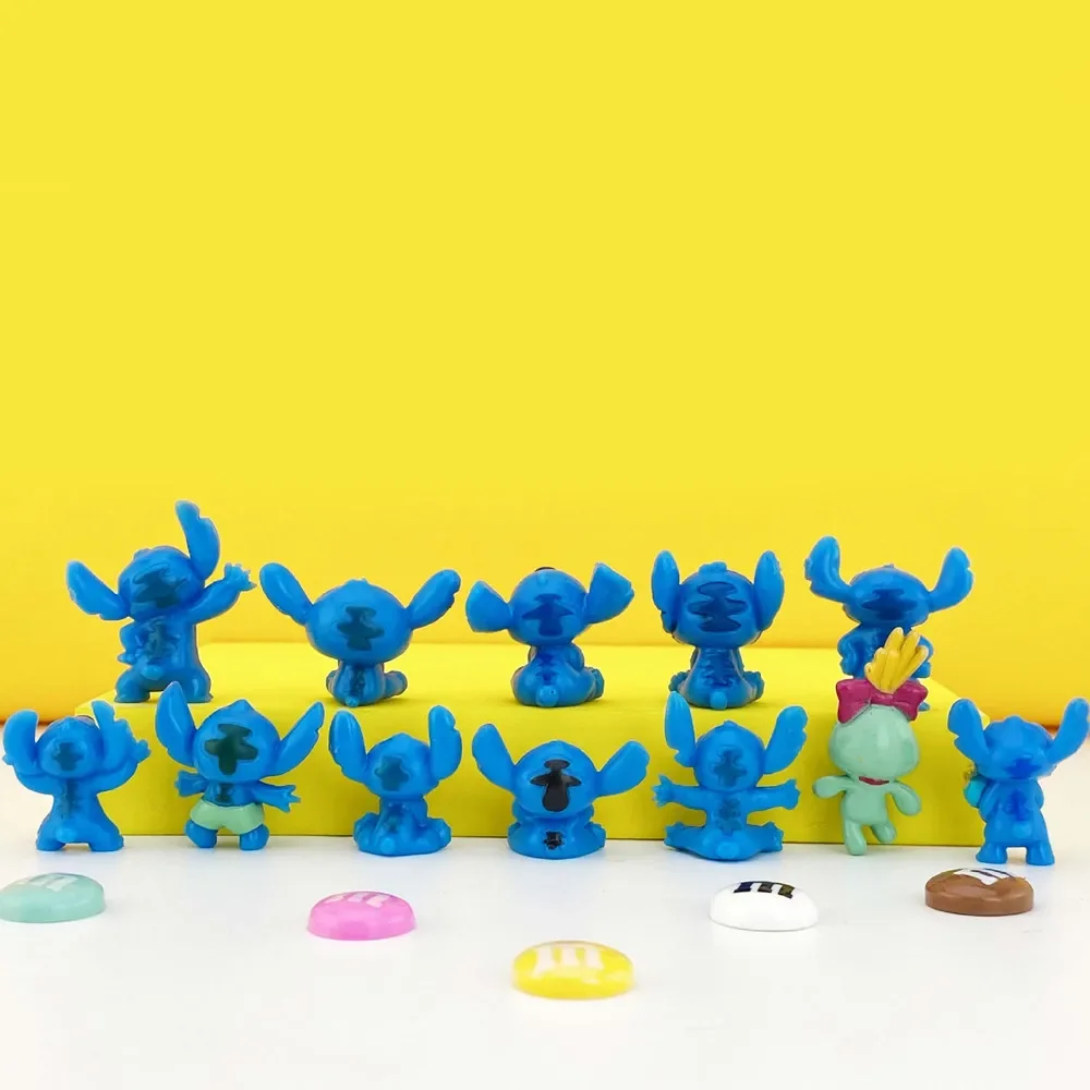Figuras de acción de MINI Stitch para niños, muñecos de dibujos animados de Lilo y Stitch, modelo de decoración coleccionable, juguetes, regalo, 12 Uds.