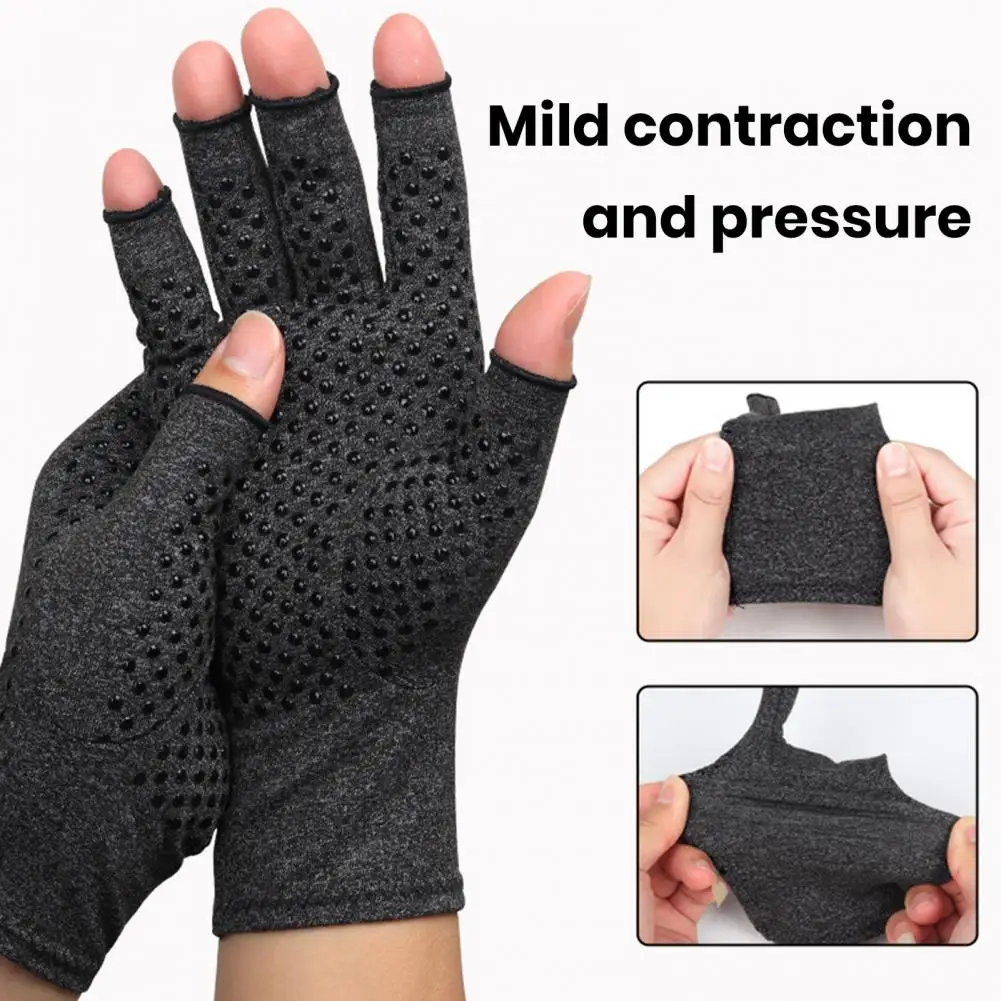 Paire de gants de compression sans doigts pour l'arthrite, mitaines pour la thérapie génitale