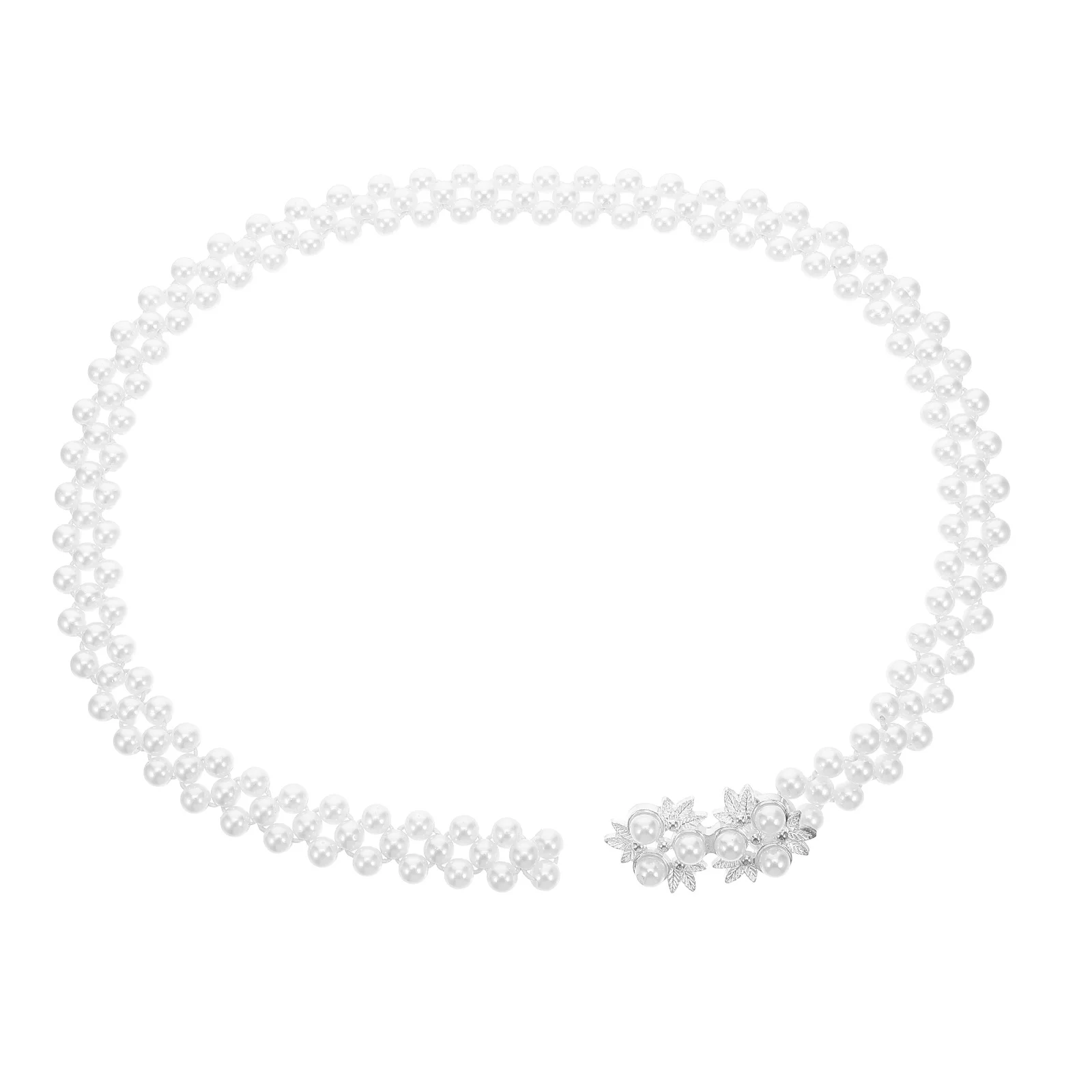 1 pezzo di cintura elastica in vita con strass perlati, accessorio di moda per donna, catena di abiti vintage in vita snella