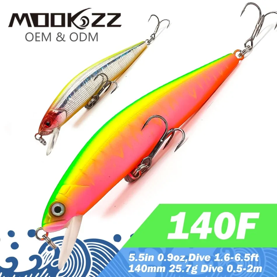 

MOOKZZ Top Hard Fishing Lures 14CM 25.7G Minnow quality Baits Wobblers Good Action professional Fishing Tackles Artificial