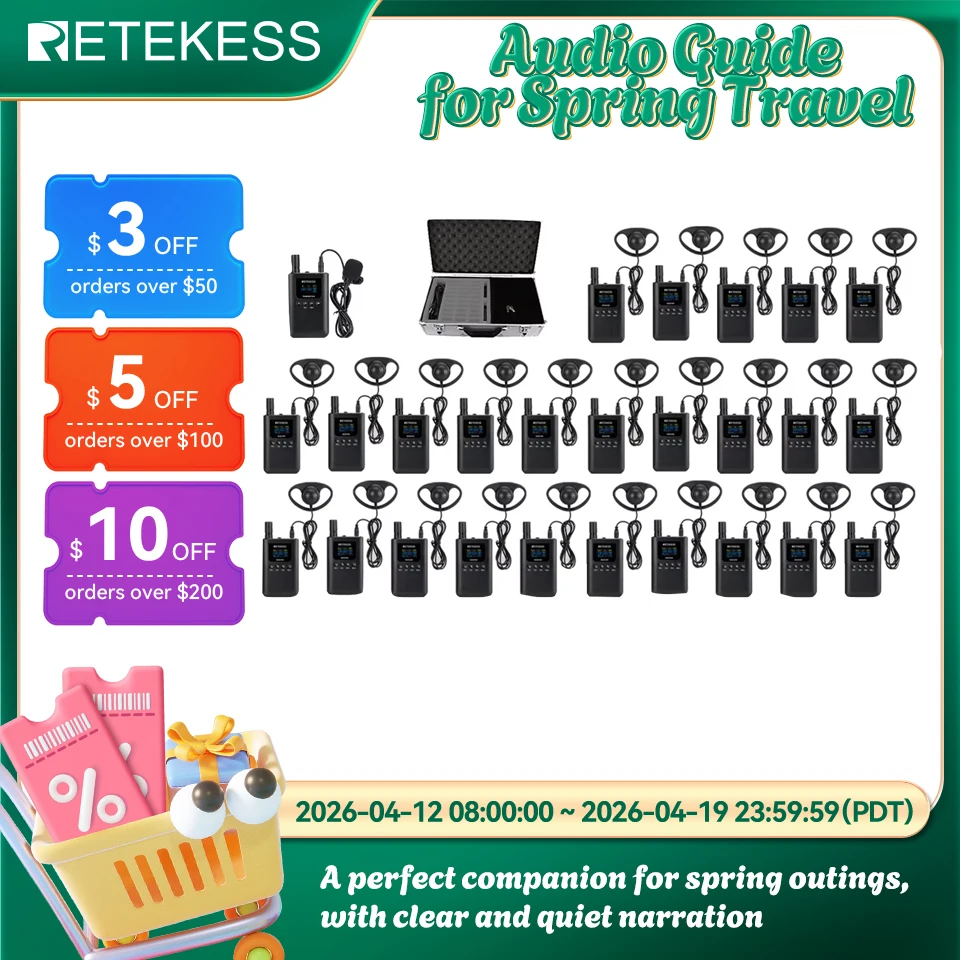 

RETEKESS TT125 Tour Guide System Whisper Tour Guide System Radio Guide For Excursion Translation Church Museum Hajj Conference