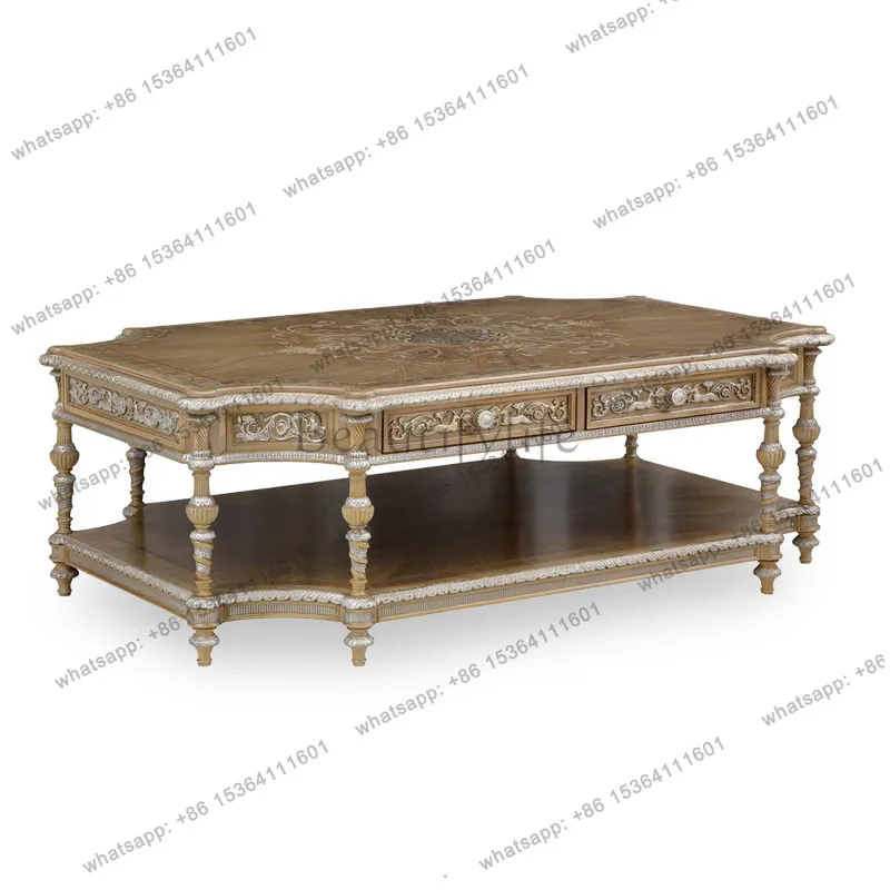 

English court carved living room coffee table European coffee table