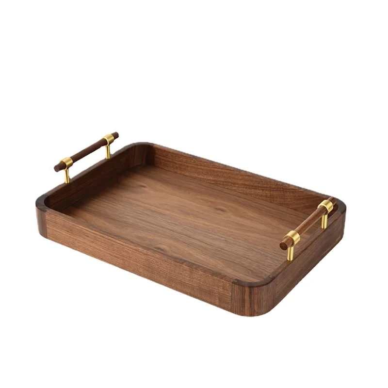 

Deep Rectangular Wooden Tray Chinese Luxury Elegant Serving Tea Pot Tray Decorative Table Plateau En Bois House Decoration