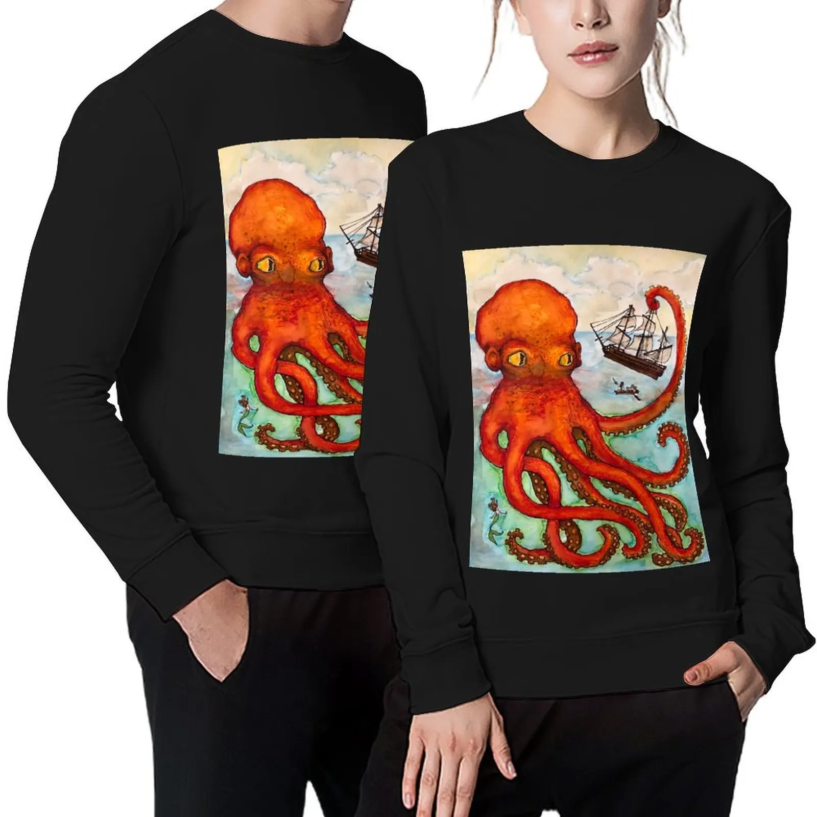 

Attack of the Kraken Pullover men's clothing anime clothes korean style clothes oversize sweatshirt