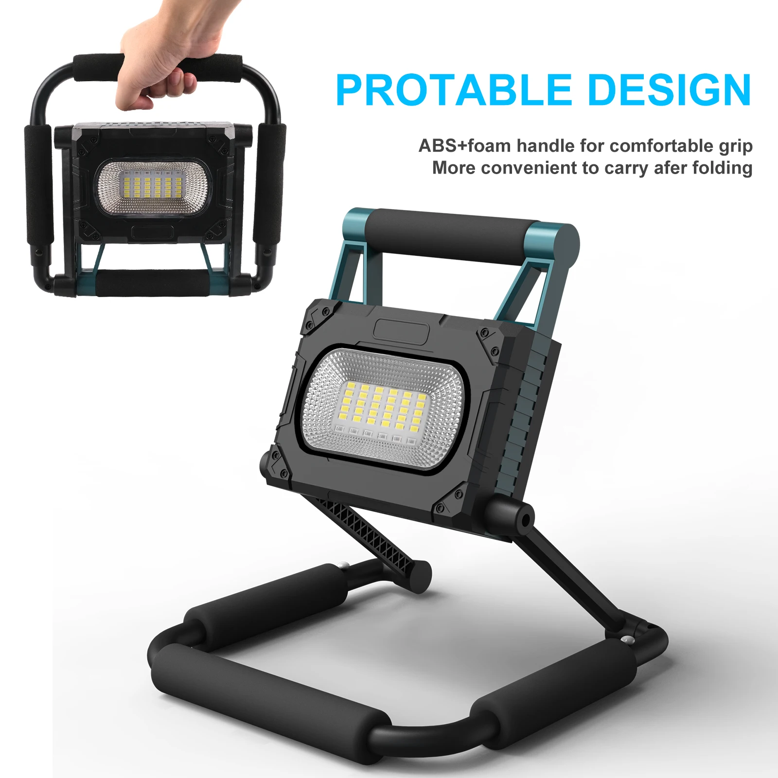 Solar+USB Charging Portable Spotlight Led Work Light Flashlight Outdoor Travel Lamp For Camping Lantern Solar Camping Light