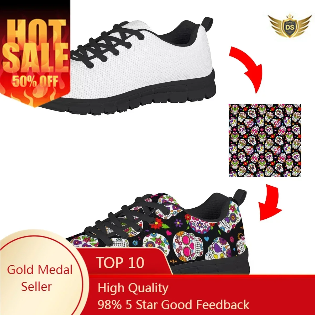 

Custom Shoes New Style Can Be Customized Shoes For Women Sketch Brand Design Breathable Sneakers Flats Running Shoes