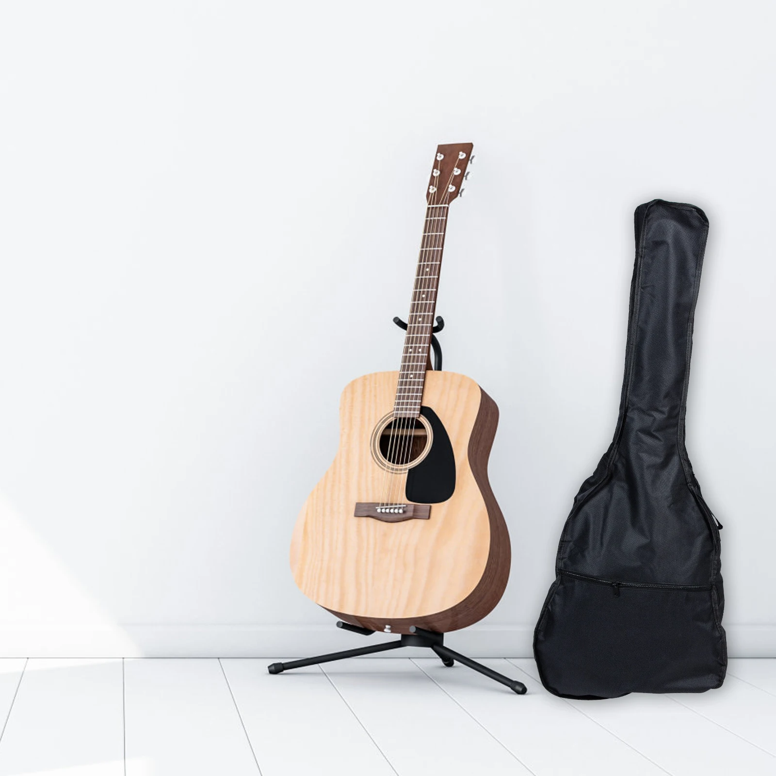 

Guitar Backpack Acoustic Guitar Case Oxford Cloth Waterproof Durable Travel Storage Pouch Black Extra Bags Picks Accessories
