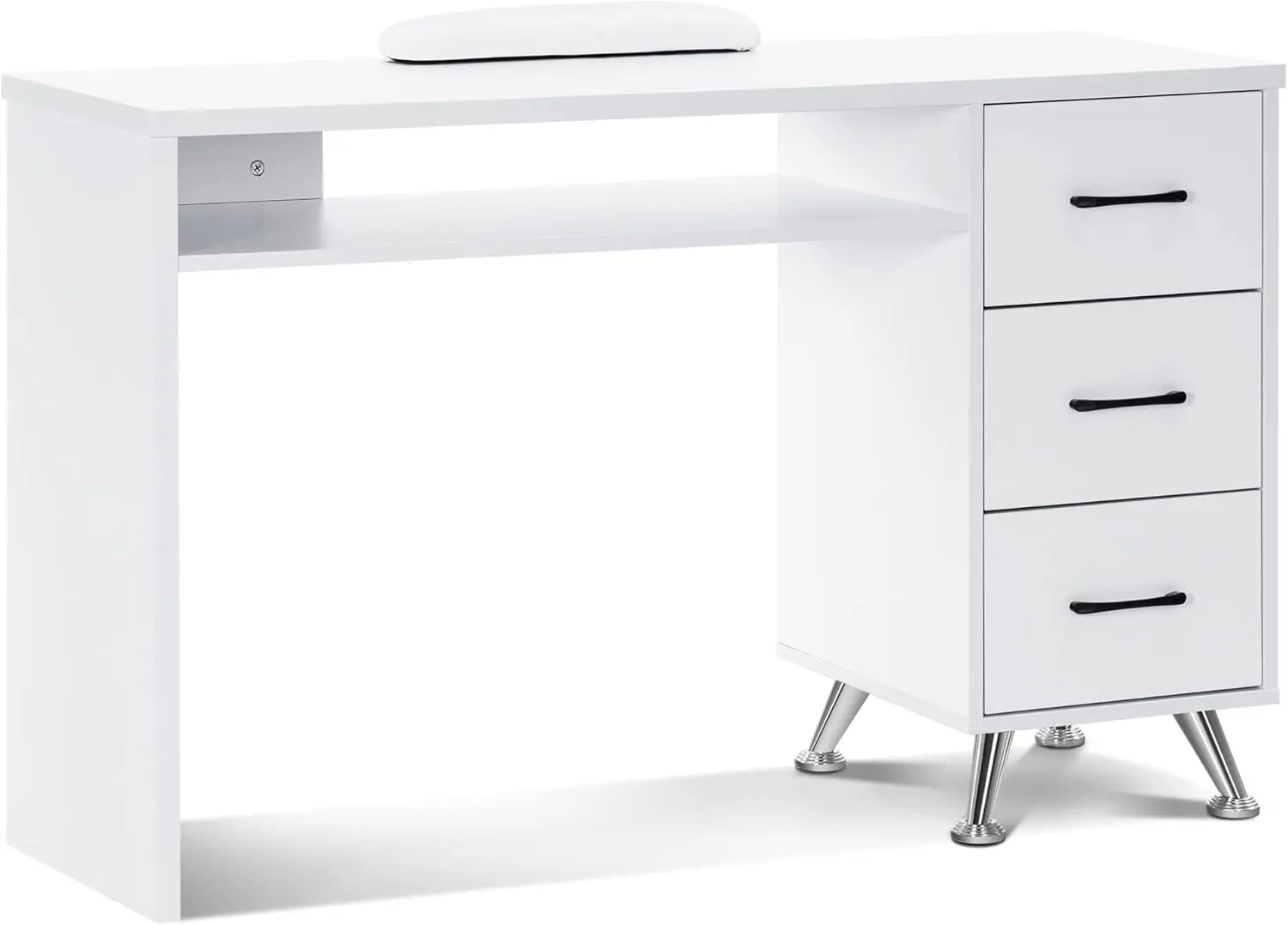 

Manicure Table with Drawers Nail Desk with Wrist Rest Salon Beauty Spa Storage Workstation 6153-2655 (White)